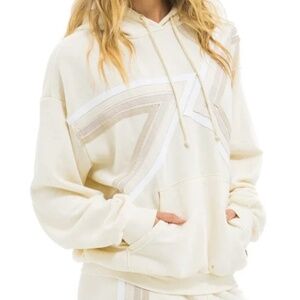 Aviator Nation Blaze Relaxed Hoodie Vintage White